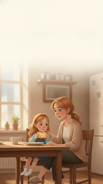 Anna isst Frühstück