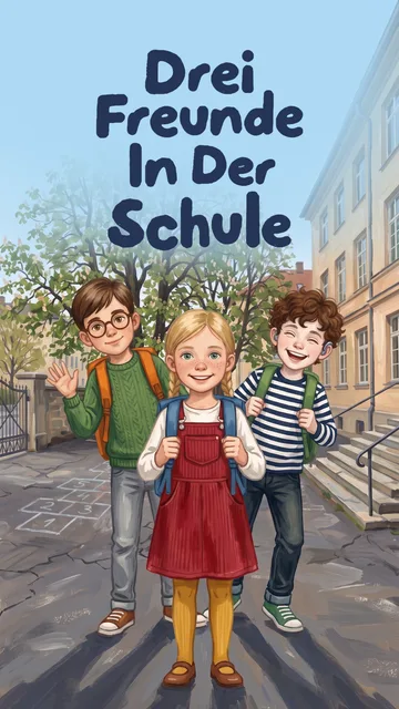 Drei Freunde in der Schule